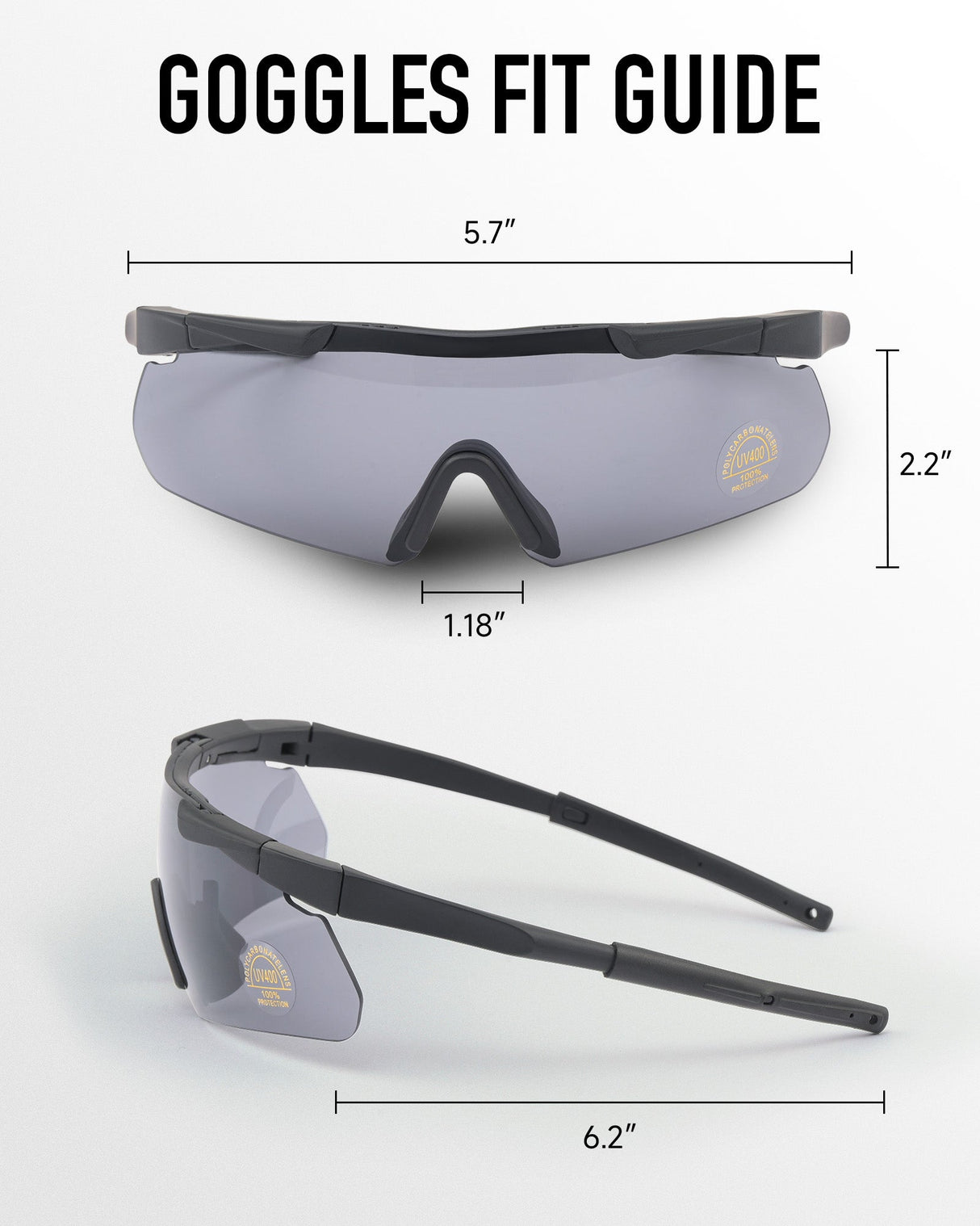 BJ Type Tactical Goggles fit size guide