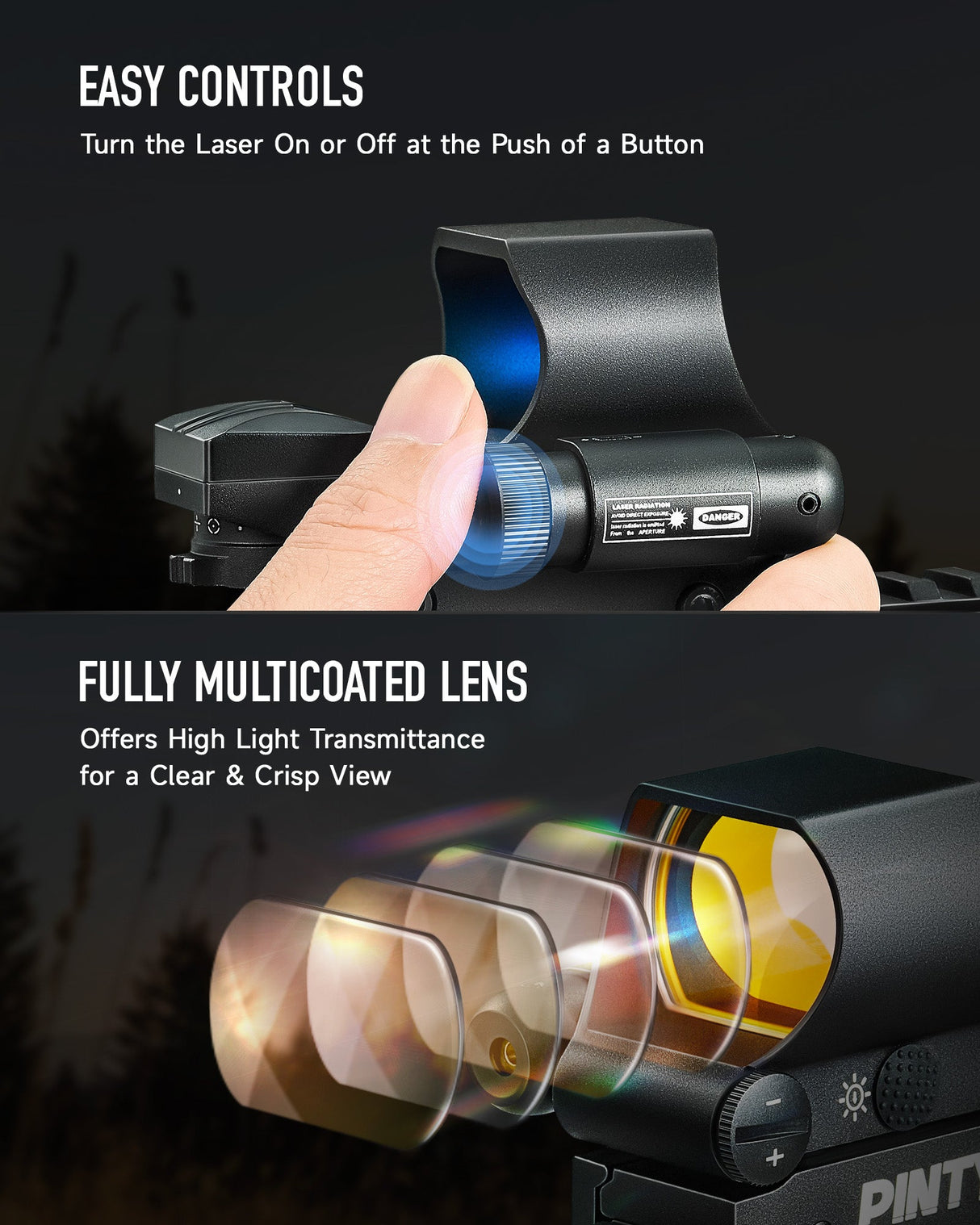 Pinty Nova 1x28x40mm Red Dot Sight Combo, alternate view 5