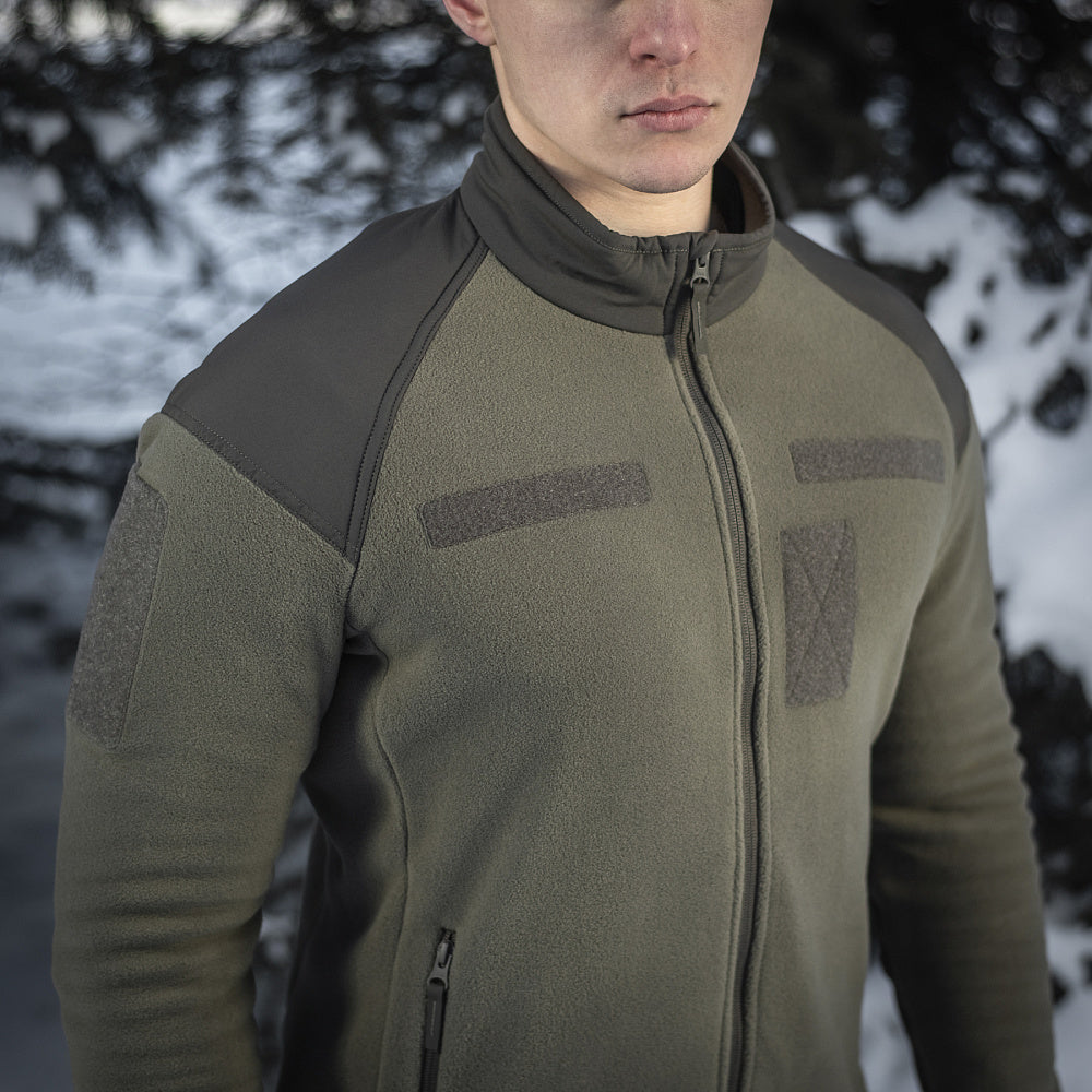 M-Tac Fleece Combat Jacket in Dark Olive, alternate view 30