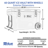 Cooler Roto-Moldado Ice Vault de 60 Quartos com Rodas