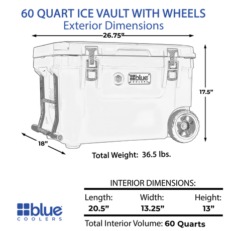 Glacière roto-moulée Ice Vault 60 pintes avec roues
