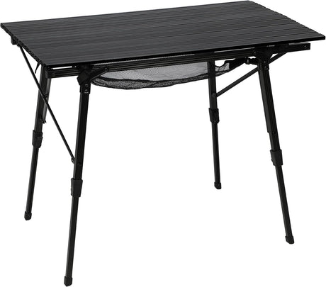 PORTAL Camping Table Foldable Portable with Adjustable Legs, Aluminum Folding Table Roll Up Table with Carrying Bag for