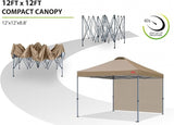MASTERCANOPY Pop up Canopy Tent with 1 Sidewall (12x12 ft, Khaki), alternate view 3