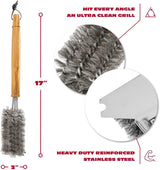BBQ-AID All Angles BBQ Grill Brush for Outdoor Grill - Cleans All Angles, Large Wooden Handle, and Stainless Steel Bristles