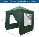 Outvita 6.5x6.5ft Pop Up Canopy Tent, Outdoor Instant Shelter Folding Canopy with 4 Side Walls and Carry Bag for Commercial