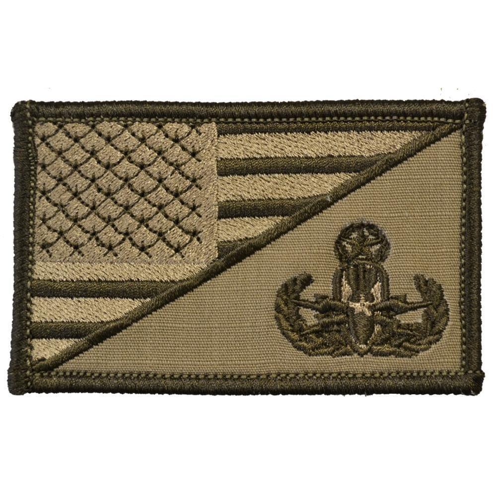 EOD MASTER Explosive Ordnance Disposal USA Flag - 2.25x3.5 Patch in Black, alternate view 2