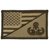 EOD MASTER Explosive Ordnance Disposal USA Flag - 2.25x3.5 Patch in Black, alternate view 2