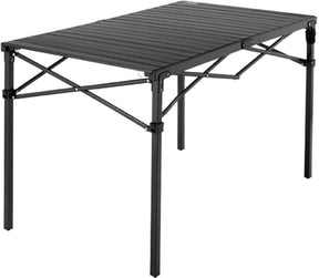 Heavy-Duty Roll-Top Table for Camping - Portable Aluminum-Top Folding Table with Steel Frame by Caddis Sports (Medium)