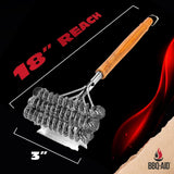 BBQ-AID Grill Brush for Outdoor Grill Bristle Free - 18" BBQ Brush for Grill Cleaning Kit - Safe BBQ Grill Cleaner Brush and