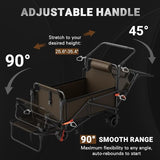 LEVELEVE Heavy Duty Folding Wagon - 2-in-1 Collapsible Cart, 400lb Capacity, All-Terrain Wheels w/Brakes & Side Pockets