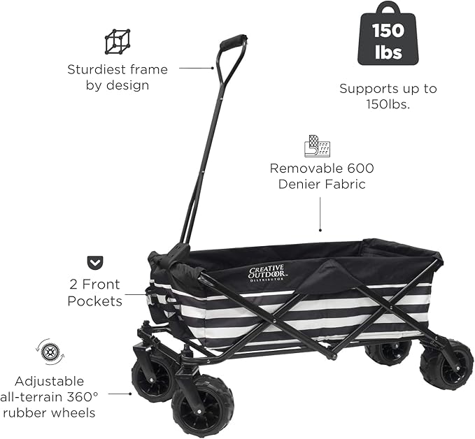 Creative Outdoor Original Folding Wagon All-Terrain Wheels, alternate view 2