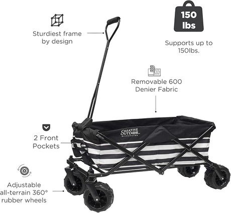 Creative Outdoor Original Folding Wagon All-Terrain Wheels, alternate view 2