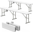 6ft HDPE Folding Bench, Foldable Seat with Sturdy Frame and Security Lock for Indoor and Outdoor, Multipurpose Entertaining
