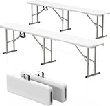 6ft HDPE Folding Bench, Foldable Seat with Sturdy Frame and Security Lock for Indoor and Outdoor, Multipurpose Entertaining