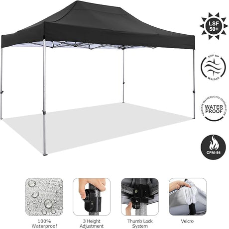 COBIZI 10x15 FT Pop up Canopy Tent,Heavy Duty Easy Up Commercial Outdoor Party Canopy Tents for Wedding Parties All Season