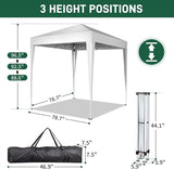 Outvita 6.5x6.5ft Pop Up Canopy Tent, Outdoor Instant Shelter Folding Canopy with Carry Bag for Commercial Events, Party,
