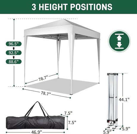Outvita 6.5x6.5ft Pop Up Canopy Tent, Outdoor Instant Shelter Folding Canopy with Carry Bag for Commercial Events, Party,