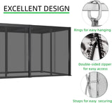 12x20FT Mosquito Netting for Gazebo,Pergola,Pop up Canopy Tent,6-Panel with Zipper for Outdoor Patio,Backyard