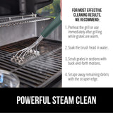 GORILLA GRIP Heavy Duty No Bristle Triple Helix Grill Brush with Scraper for Outdoor Grills, Safe Steam Cleaning, Oversized