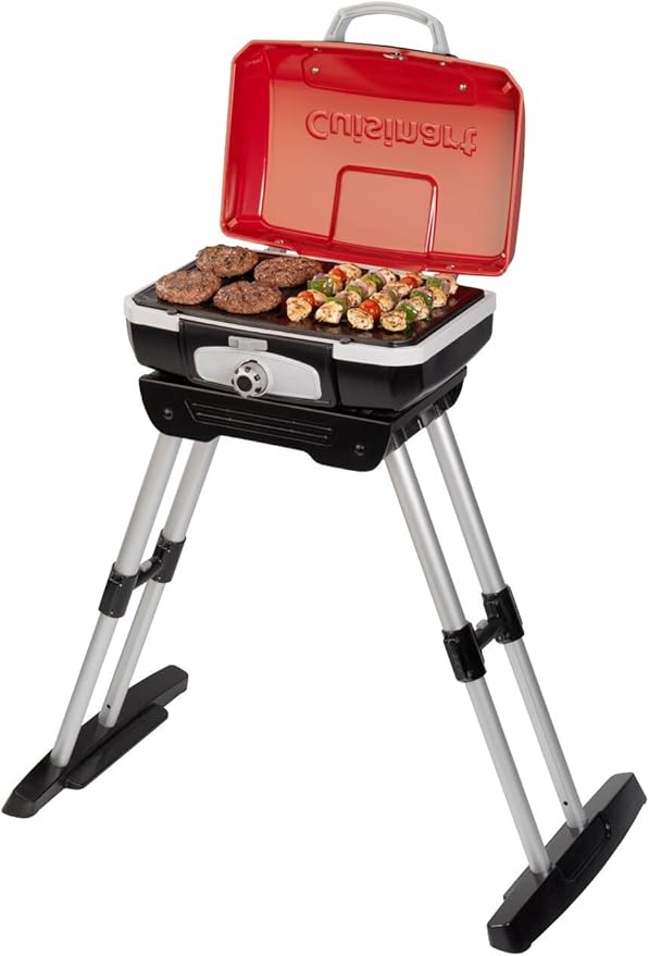 Cuisinart Petite Gourmet Portable Gas Grill with VersaStand, Compact Portable Grill Propane, 150 Sq. In. Cooking Surface,
