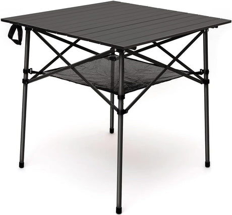 SUNNYFEEL Outdoor Folding Table | Lightweight Compact Aluminum Camping Table, Roll Up Top 4 People Portable Camp Square