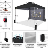 CROWN SHADES 10x10 Pop Up Canopy Tent with Game Netting - Beach Tent with One Push Setup - Outdoor Sun Shade for Events,