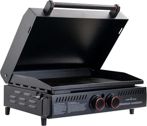 Gridiron Gameday 24" Flat Top Grill - Portable Tabletop Griddle with Hinged Lid, 24,000 BTUs, Flamethrower Ignition, Dual