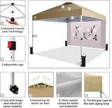 CROWN SHADES 10x10 Pop Up Canopy Tent with Game Netting - Beach Tent with One Push Setup - Outdoor Sun Shade for Events,