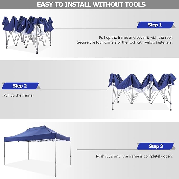 COBIZI 10x15 Pop up Canopy Heavy Duty Tent with 4 sidewalls Commercial Outdoor Canopy Event Tents All Season Wind &