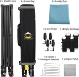 CROWN SHADES 10x10 Pop Up Canopy Tent - Patented Center Lock One Push Instant Outdoor Canopy Beach Tent with STO-N-Go Bag 8
