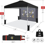 CROWN SHADES 10x10 Pop Up Canopy Tent with Game Netting - Beach Tent with One Push Setup - Outdoor Sun Shade for Events,