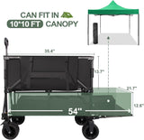 Double Decker Wagon Heavy Duty Collapsible, 600LBS 400L Capacity Foldable Utility Cart with Big Wheels for Beach, Outdoor,