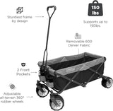 Creative Outdoor Push Pull Hauler Wagon for Kids, 200lbs Weight Capacity, All-Terrain Collapsible and Portable Folding Cart,