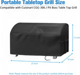 Portable Grill Cover,Fit for Cuisinart CGG-306,Waterproof Small Table Top BBQ Grill Cover,Heavy Duty 600D Outdoor Tabletop