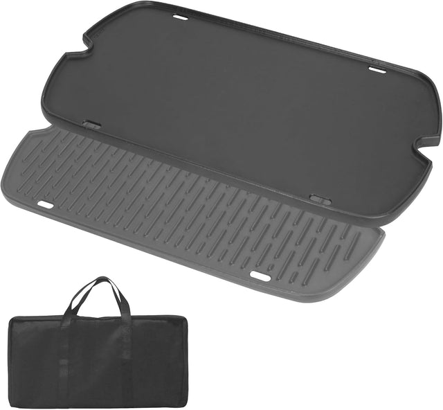 Cast Iron Grill Griddle for Weber 9010001 9011701 9013001 9020001 9030001 Traveler Portable Grill Accessories, Reversible