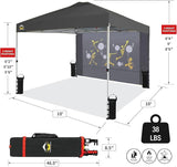 CROWN SHADES 10x10 Pop Up Canopy Tent with Game Netting - Beach Tent with One Push Setup - Outdoor Sun Shade for Events,