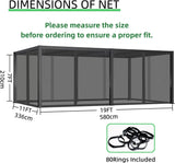 12x20FT Mosquito Netting for Gazebo,Pergola,Pop up Canopy Tent,6-Panel with Zipper for Outdoor Patio,Backyard