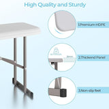 6ft HDPE Folding Bench, Foldable Seat with Sturdy Frame and Security Lock for Indoor and Outdoor, Multipurpose Entertaining