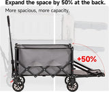 Collapsible Wagon Cart with Wheels Foldable,Folding Beach Wagons Carts Foldable for Grocery Shopping Camping Garden Fishing