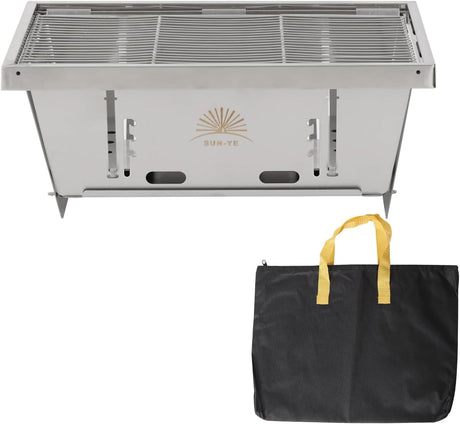 SUN-YE Charcoal Grill for IGT Table,Portable Grill with Carry Bag,Adjustable Furnace Burning Carbon Plate Height,Stainless