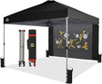 CROWN SHADES 10x10 Pop Up Canopy Tent with Game Netting - Beach Tent with One Push Setup - Outdoor Sun Shade for Events,