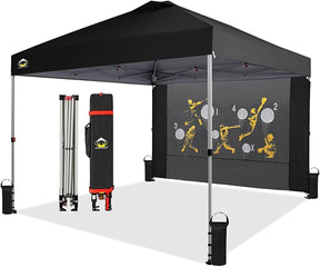CROWN SHADES 10x10 Pop Up Canopy Tent with Game Netting - Beach Tent with One Push Setup - Outdoor Sun Shade for Events,