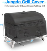 Portable Grill Cover for Megamaster 2-Burner Propane Outdoor Tabletop Grill,Waterproof Small Table Top BBQ Grill Cover,Heavy