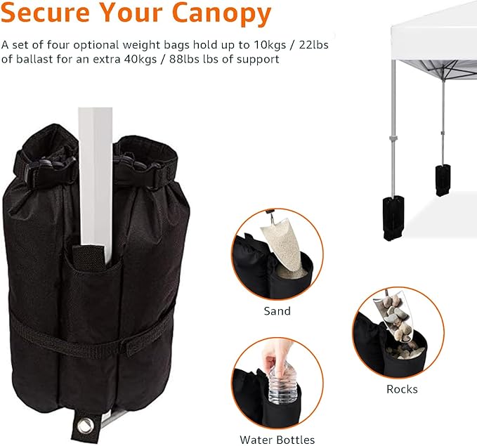 Amazon Basics Outdoor Pop Up 10 x 10 Canopy Tent for Events, Portable with Easy Setup, One-Push, Includes Wheeled Carry Bag,