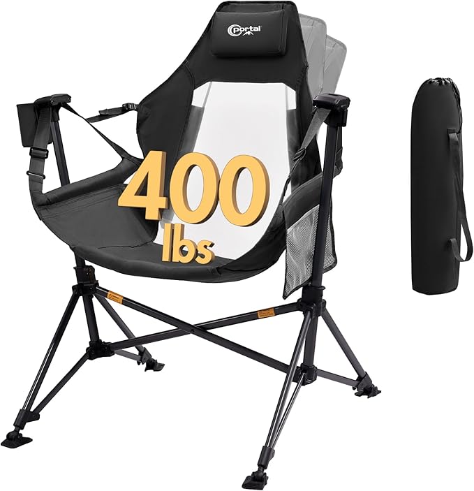 Portal Hammock Camping Chair, Portable Outdoor Swinging Chairs, Rocking Chair for Adults with Adjustable Back and Height for