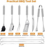 11Pcs Stainless Steel BBQ Grilling Accessories Set, Dad Gifts for Fathers Day Grilling Gifts,Portable Practical Grill Tools