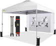 CROWN SHADES 10x10 Pop Up Canopy Tent with Game Netting - Beach Tent with One Push Setup - Outdoor Sun Shade for Events,
