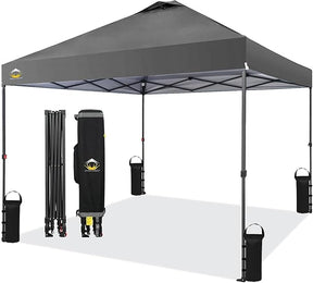CROWN SHADES 10x10 Pop Up Canopy Tent - Patented Center Lock One Push Instant Outdoor Canopy Beach Tent with STO-N-Go Bag 8