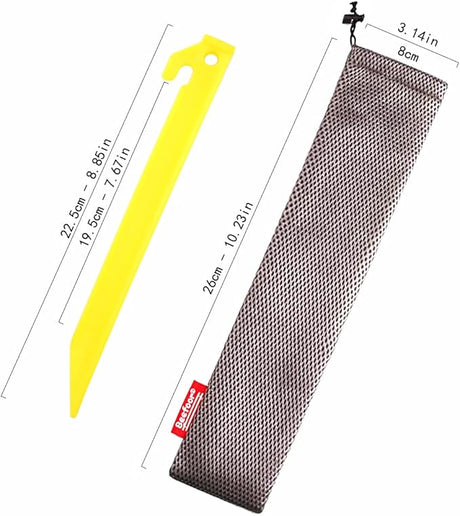 10-Pack Plastic Tent Stakes - 9-Inch Heavy Duty Canopy Anchoring Pegs for Camping, Gardening, Landscaping, Backpacking -