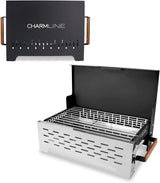 Charmline 19x13in Foldable Portable Grill Charcoal, Compact Grills for Outdoor Use, Desktop Charcoal Grill for Indoor Use,